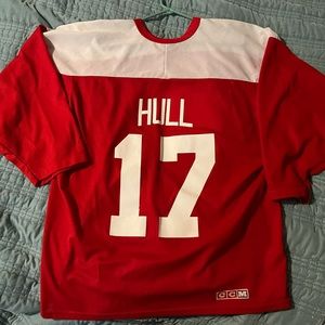 Mens CCM XL Brett Hull Red Wings Jersey